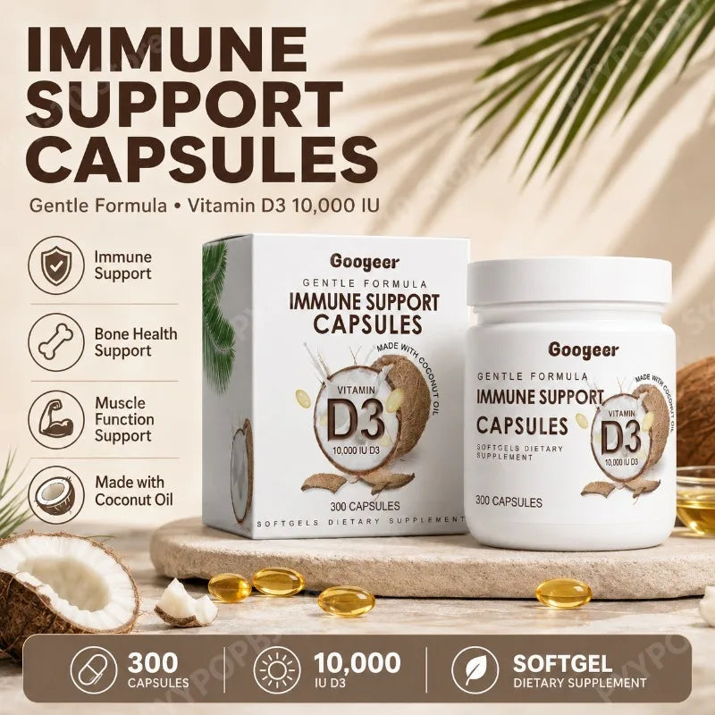 Googeer Vitamin D3 2000 IU Softgels with Coconut Oil – 300ct