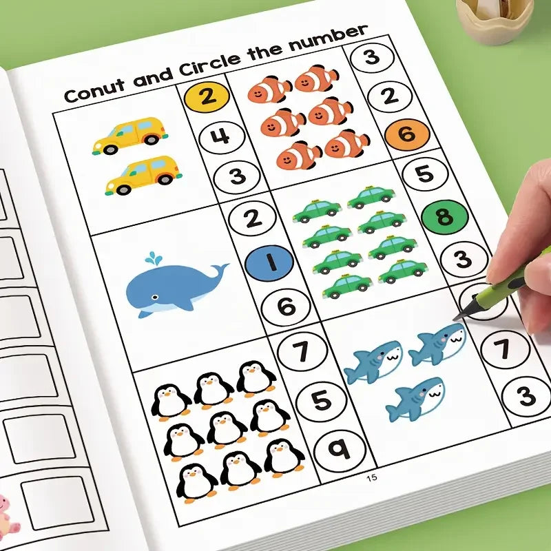64-Page Math Workbook Kindergarten Number Practice Book Tracing