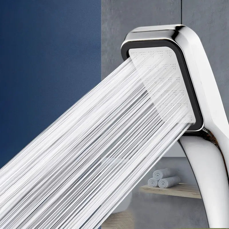 300-Hole Square Handheld Shower Head – High Pressure Water Saving