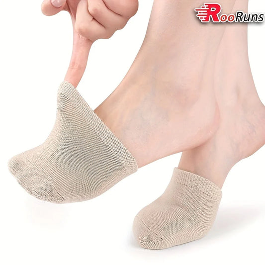RooRuns 1 Pair Gel Forefoot Socks Woman Toe Cushion & Half-Palm Support, Comfort Breathable Half Foot Socks for Running, Walking Peaceful Pleasures Health and Wellness