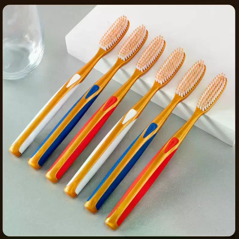 6pcs Large Head Soft Bristled Toothbrush, Anti Slip Wide Design, With Extended U-Shaped Brush Head Peaceful Pleasures Health and Wellness