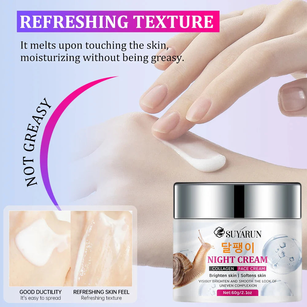 SUYARUN Snail Cream with Collagen – Brightening & Anti-Aging