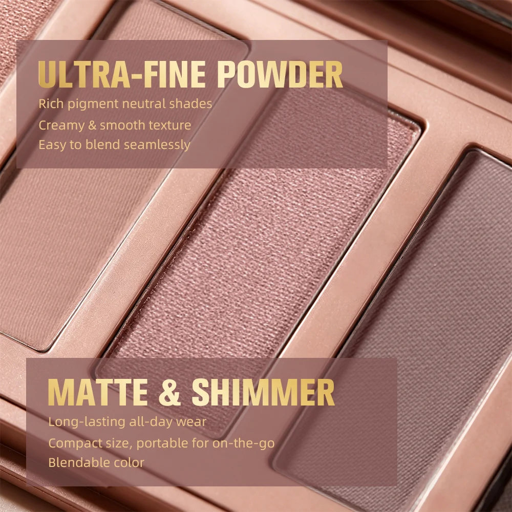 Mini Soft Pink Eyeshadow Palette Long Lasting All-Day Wear Brighten Eyes Matte & Shimmer Shadow Smooth Texture Eyeshadow Palette Peaceful Pleasures Health and Wellness