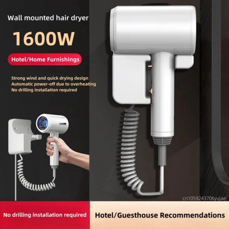 Latest Wall Mounted Non Perforated Hair Dryer For Hotels/Homestays, Household Bathrooms, Bathrooms, And High-Power Hair Dryers Peaceful Pleasures Health and Wellness