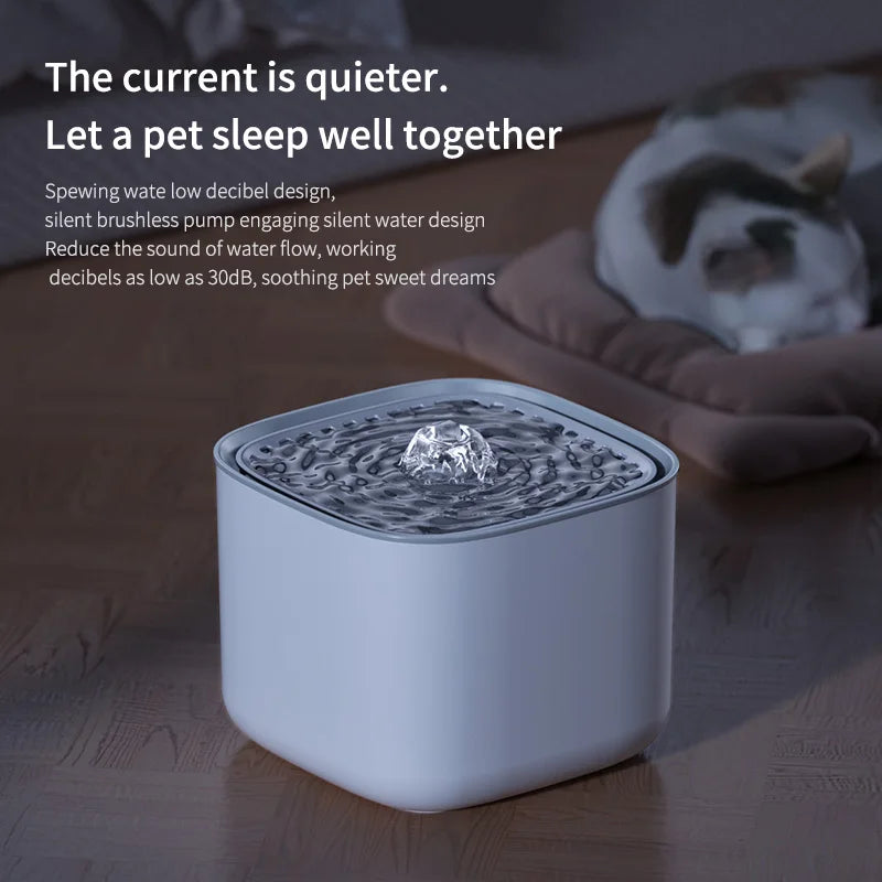 Cat Water Fountain 3L Large Capacity for Pet Water Drinking Bowls Dispenser USB Electric Auto Recirculate Ultra Quiet Peaceful Pleasures Health and Wellness