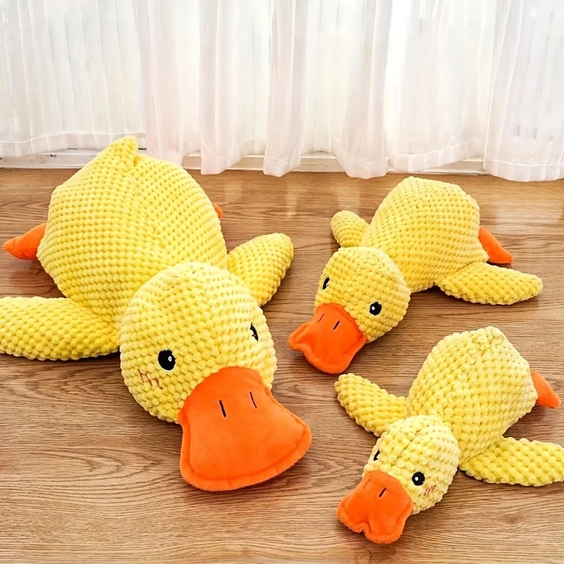 Yellow Duck Chew Toy for Dogs & Cats | Quacking Plush Toy