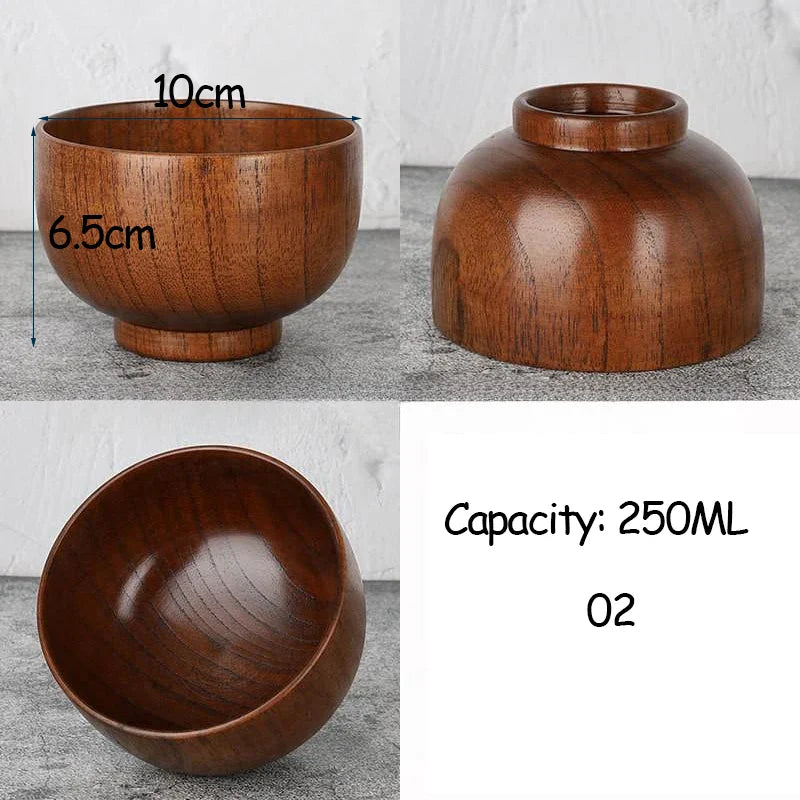Japanese Acacia Wooden Bowl – Kids' Anti-Drop Salad Bowl