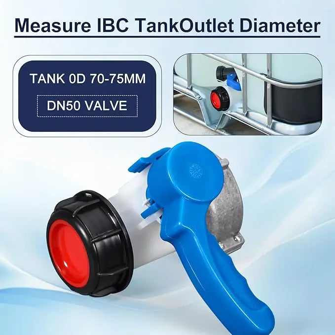 Plastic Butterfly Valve IBC Tote Tank Drain Adapter DN40–DN100