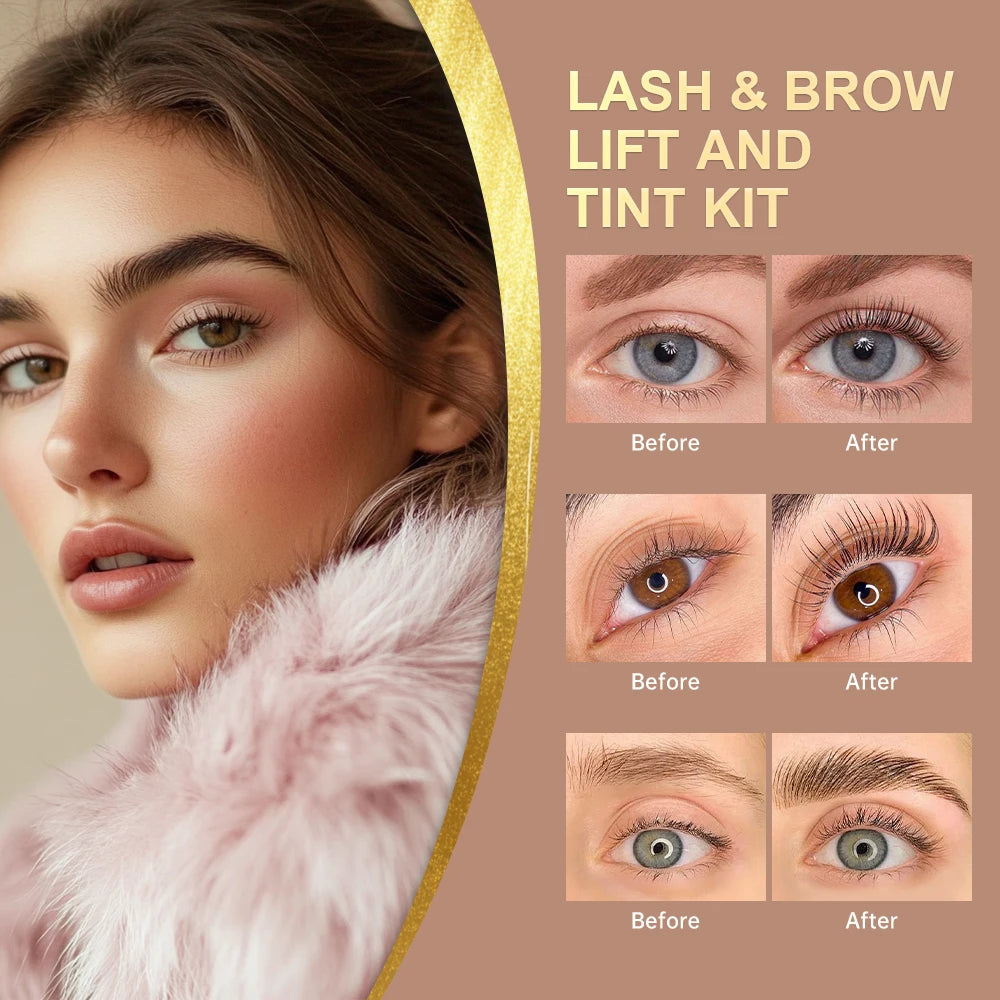 Pro Lash And Brow Tinting Kit For Lash Brow Lift Perm Fixation Setting Curled Lashes Long-lasting Set 4-6 Weeks Lash Curler Perm Peaceful Pleasures Health and Wellness
