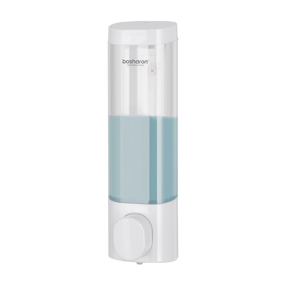 Wall Mounted Shampoo and Conditioner Dispenser, Shower Dispenser, 1 Chamber No Drill Peaceful Pleasures Health and Wellness Transparent
