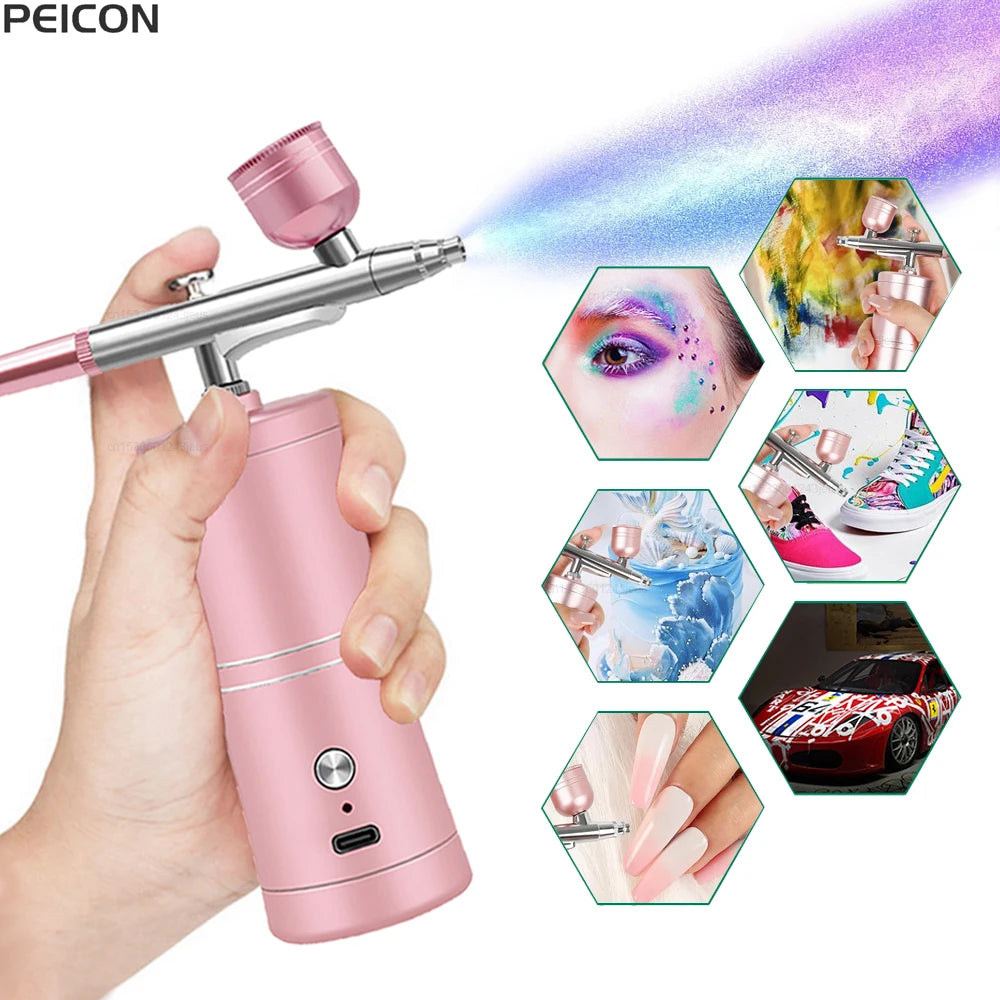 Airbrush with Compressor Airbrush Painting Mini Spray Gun for Painting Wireless Electric Paint Gun Airbrush Kit with Compressor Peaceful Pleasures Health and Wellness