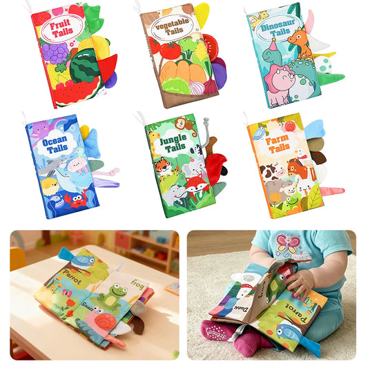 Baby Crinkle Cloth Book | 3D Animal Sensory Toy for Infants Infant Sensory Cloth Book Peaceful Pleasures Health and Wellness