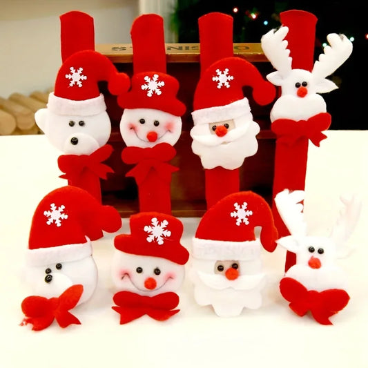 Christmas Clap Ring Bracelet Christmas Cartoon Clap Ring Luminous Children's Gift Clap Ring Plush Practical Christmas Clap Ring Peaceful Pleasures Health and Wellness