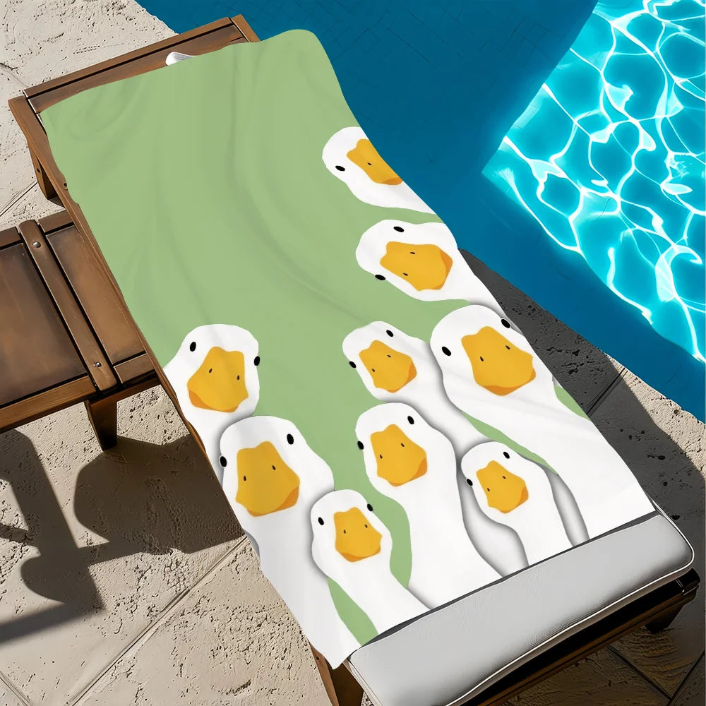 Duck Cartoon Quick-Dry Beach Towel | Soft Pool & Sport Towel Quick-Dry Beach Towel Peaceful Pleasures Health and Wellness z2 STJ150x200CM