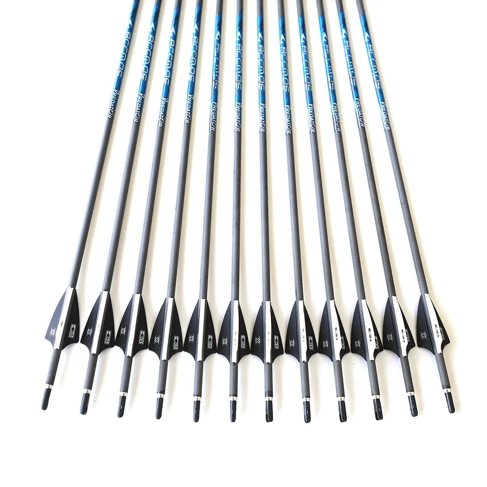 6 ID Pure Carbon Arrow Sp300 350 400 500 600 700 800 900 1000 Archery