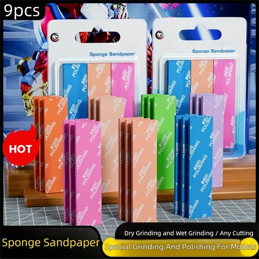 9-Piece Wet Dry Silicon Carbide Sandpaper Sponge Heavy Duty 400 2000 Peaceful Pleasures Health and Wellness