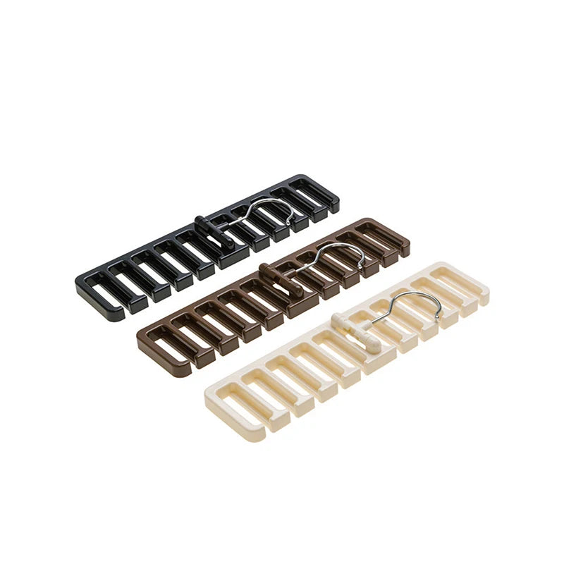 Multi-functional Tie Belt Hanger Wardrobe Closet Belts Scarf Hanging Organizer Rotating 10 Card Slots Storage Holder Rack Hook Peaceful Pleasures Health and Wellness 3pcs
