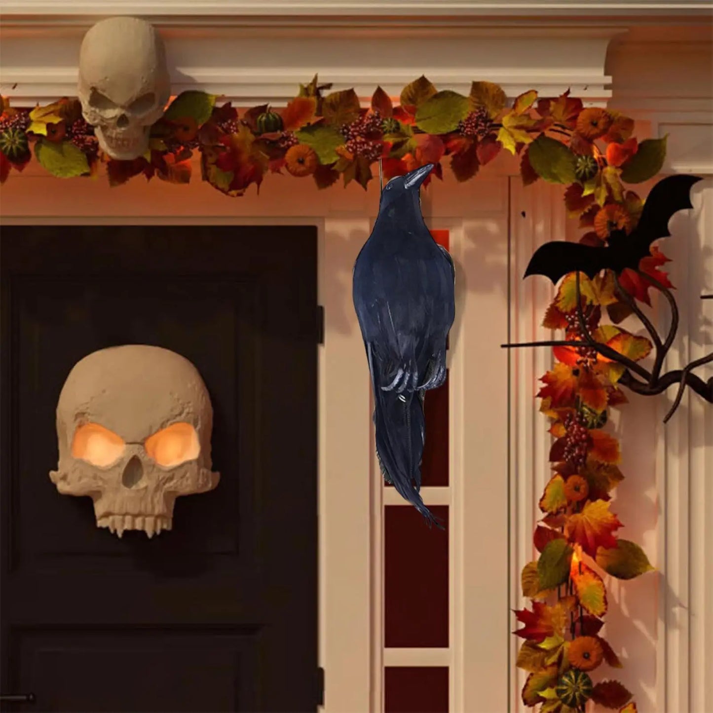 Realistic Black Crow Decoy | Garden Deterrent & Halloween Prop