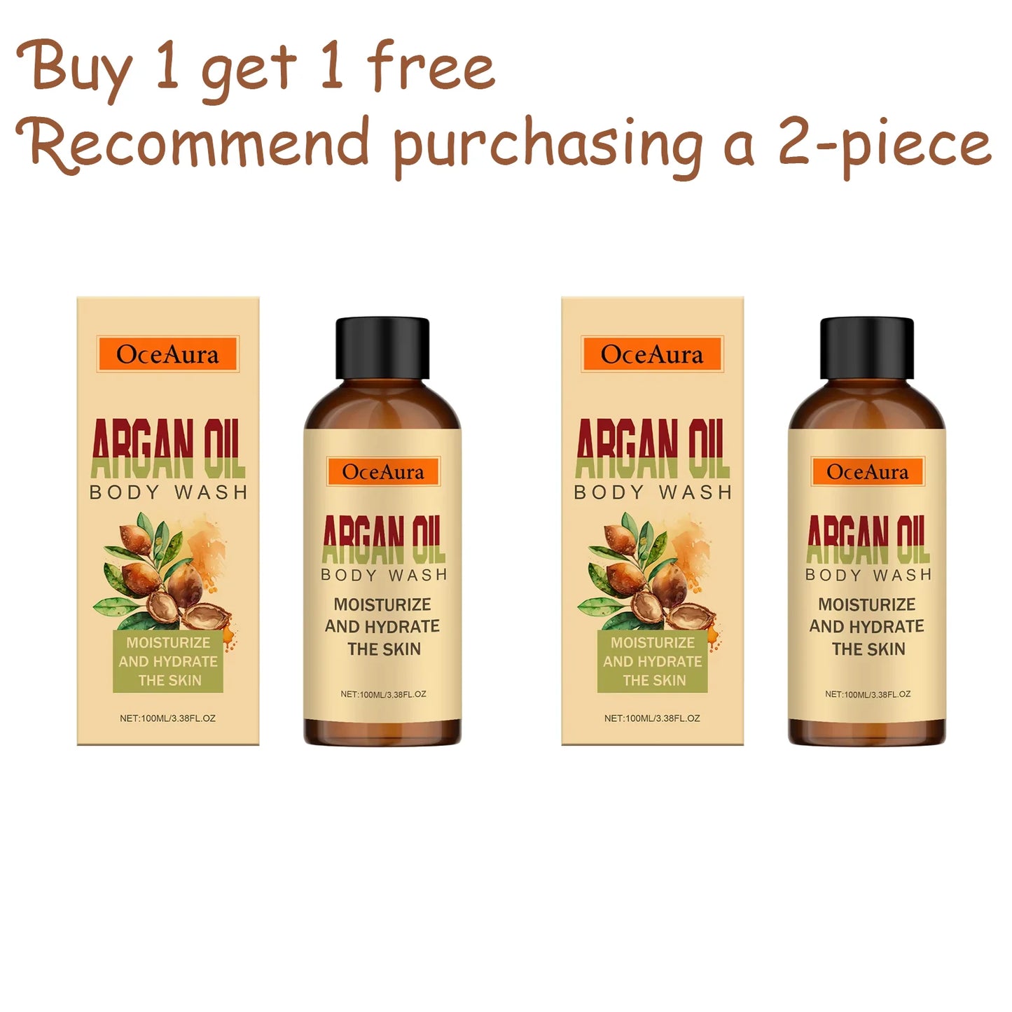 OceAura Nut Oil Body Wash – Hydrating Moroccan Shower Gel