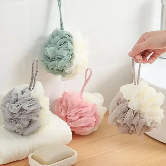 Exfoliating Mesh Bath Sponge Shower Scrub Body Bubble Ball Bath Exfoliating Sponge Peaceful Pleasures Health and Wellness color random 30g