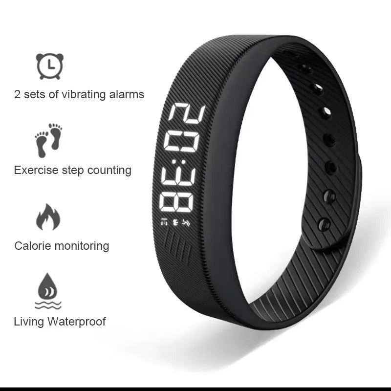 Smart Bracelet LED Digital Waterproof Smart Clock Smartband Running pedometer Monitor Smart Band Vibration Alarm Reminder HT30 Peaceful Pleasures Health and Wellness sdwatch