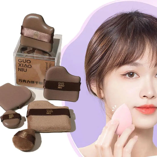 Chocolate Cookie Makeup Sponge Set – 6pcs Velvet Powder Puff Makeup Sponge Set Peaceful Pleasures Health and Wellness