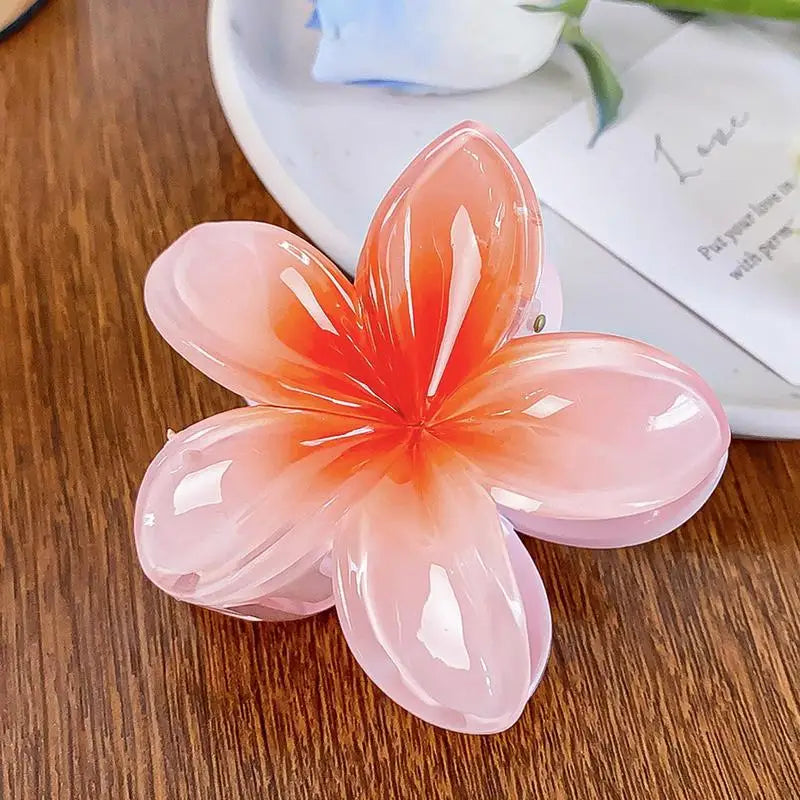 Hawaiian Flower Claw Clip – Colorful Resin Hair Clip for Women