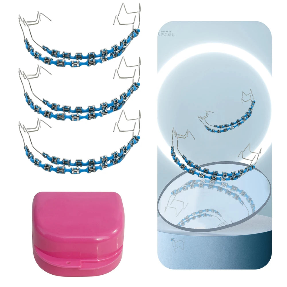 Temporary Tooth Decoration Dental Fake Braces Orthodontic Braces Dental Metal Bracket Practice Props for Dental Students Peaceful Pleasures Health and Wellness