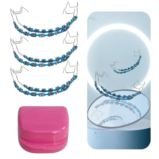 Temporary Tooth Decoration Dental Fake Braces Orthodontic Braces Dental Metal Bracket Practice Props for Dental Students Peaceful Pleasures Health and Wellness