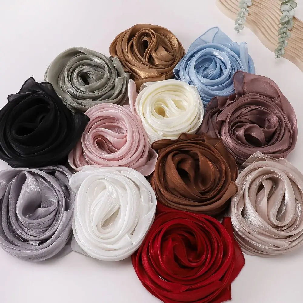 Women's Solid Chiffon Hijab Scarf – Long Lightweight Shawl Wrap