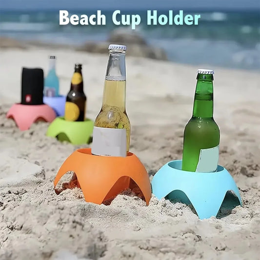 5pcs Plastic Beach Cup Holders, Multicolor Outdoor Sand Drink Holders, Portable Beer Stand Accessories For Beach Parties And Cam Peaceful Pleasures Health and Wellness