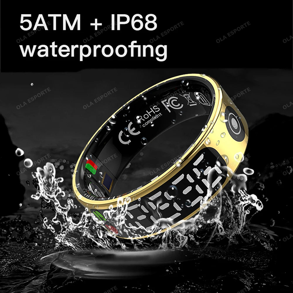 Smart Ring LED Display – Heart Rate & SpO2 Fitness Tracker
