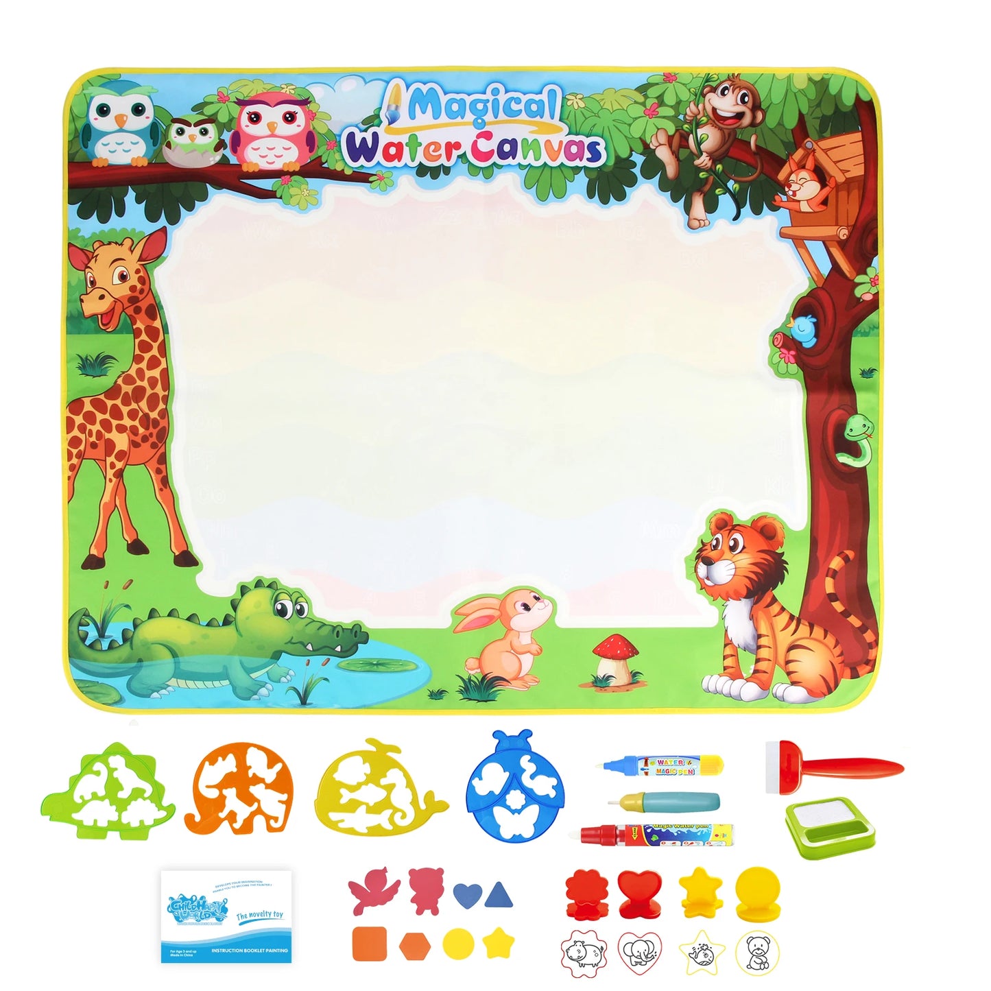 100x80CM Coloring Doodle Magic Water Drawing Mat Reusable Pens