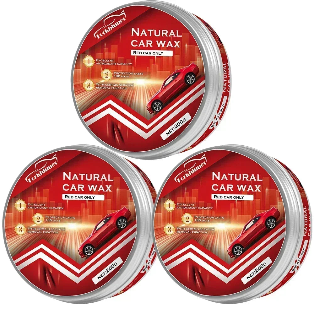 Red Color Car Wax Crystal Plating Set Hard Auto Wax Paint Care Coating Tiny Scratch Repair Car Polisher with Sponge Peaceful Pleasures Health and Wellness