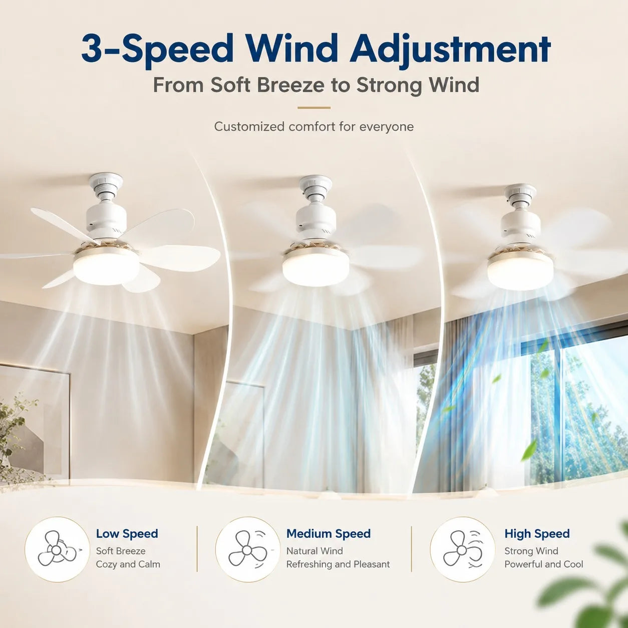 2026 New E27 Ceiling Fan Light, 30W/40W Dimmable LED Fan Lamp with Remote Timer for Bedroom Kitchen Balcony Peaceful Pleasures Health and Wellness