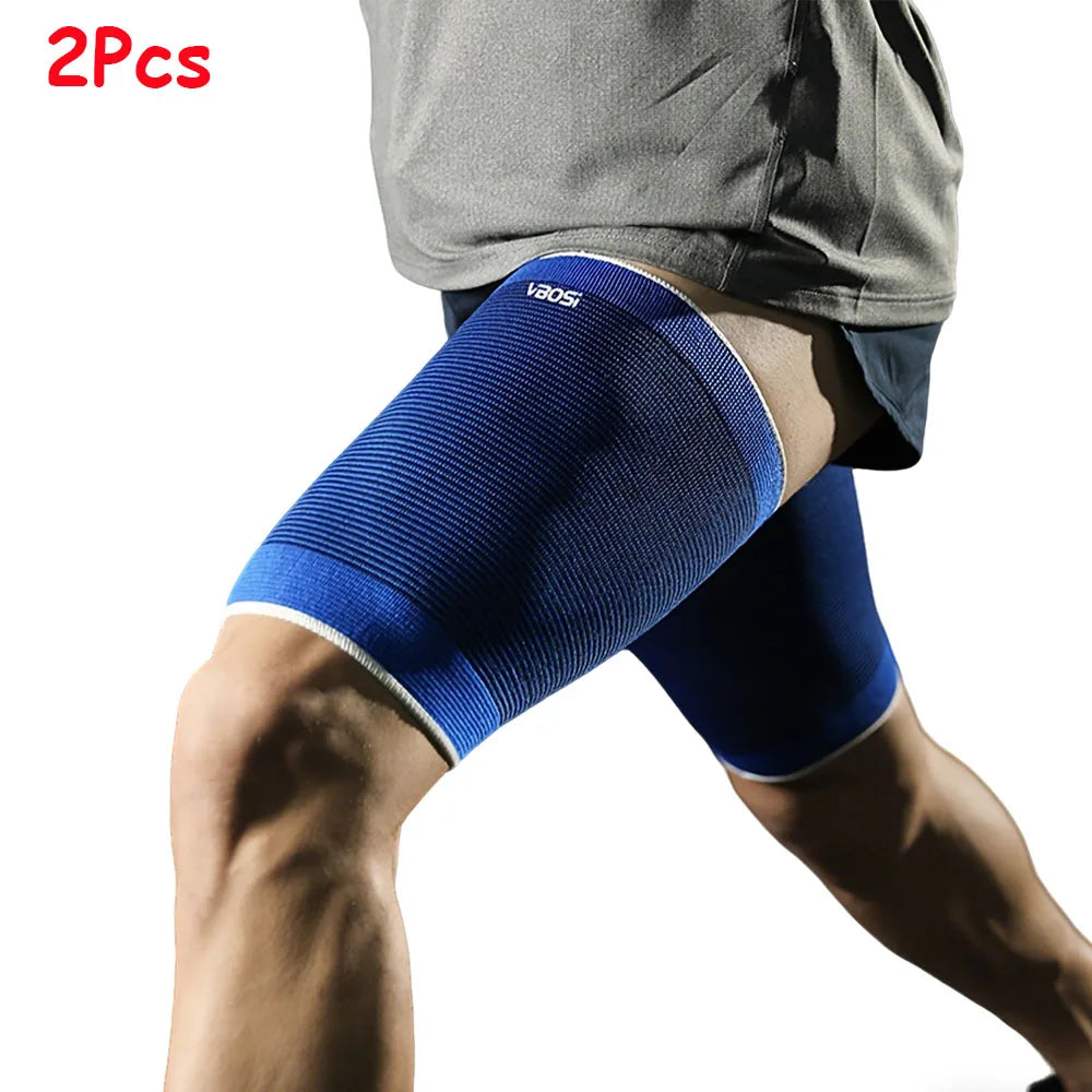 2PC thigh Compression Sleeve for Women Men, outdoor sports compression thigh brace for runners Peaceful Pleasures Health and Wellness Blue