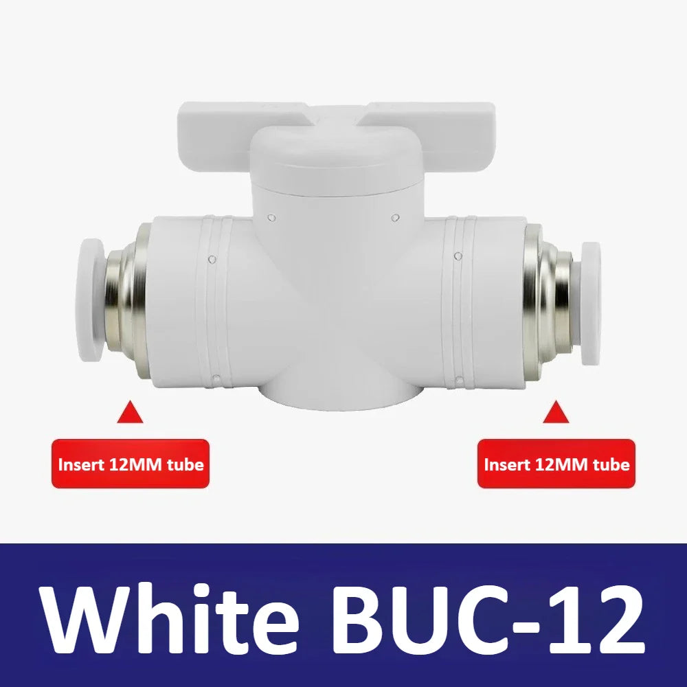 Pneumatic Ball Hand Valve Quick-Connect PU Air Pipe 4–12mm