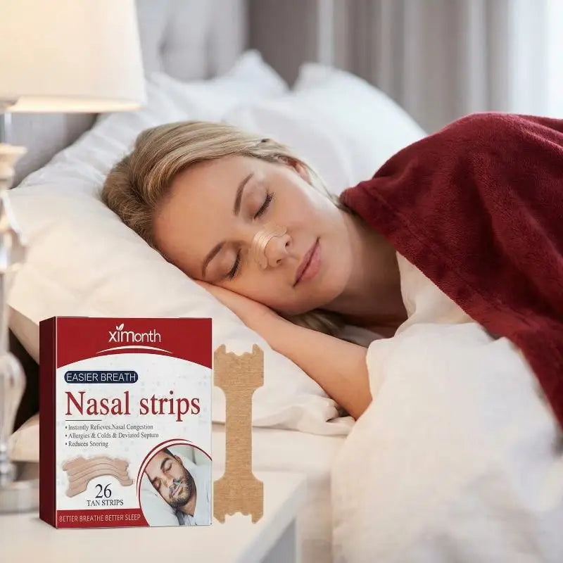 26Pcs Breathe Nasal Strip Stop Snoring Easier Better Sleep Relaxing Relieve Nasal Congestion Prevent Apnea Anti Snoring Strip Peaceful Pleasures Health and Wellness