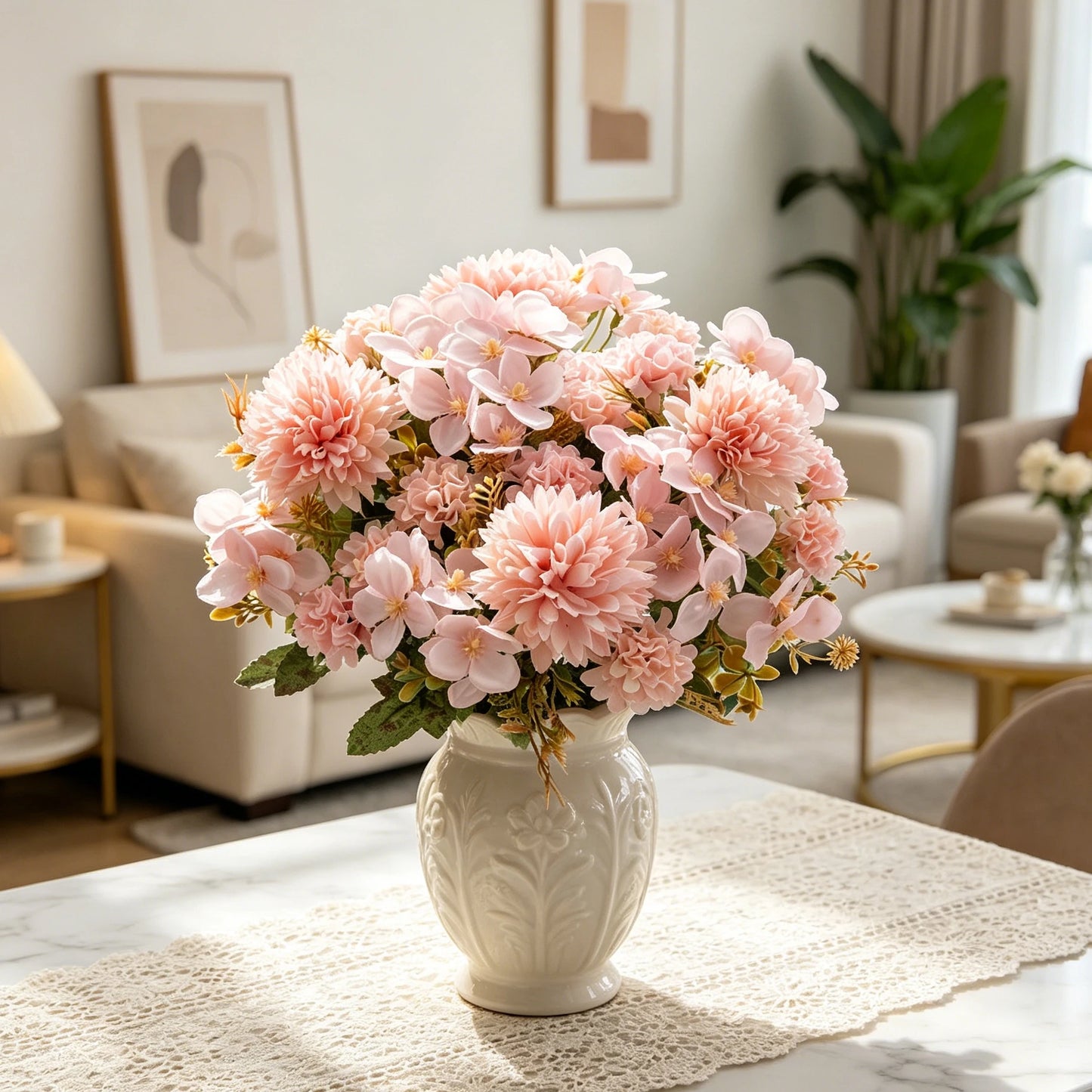 Silk Hydrangea Carnation Artificial Flowers – Wedding & Home Decor