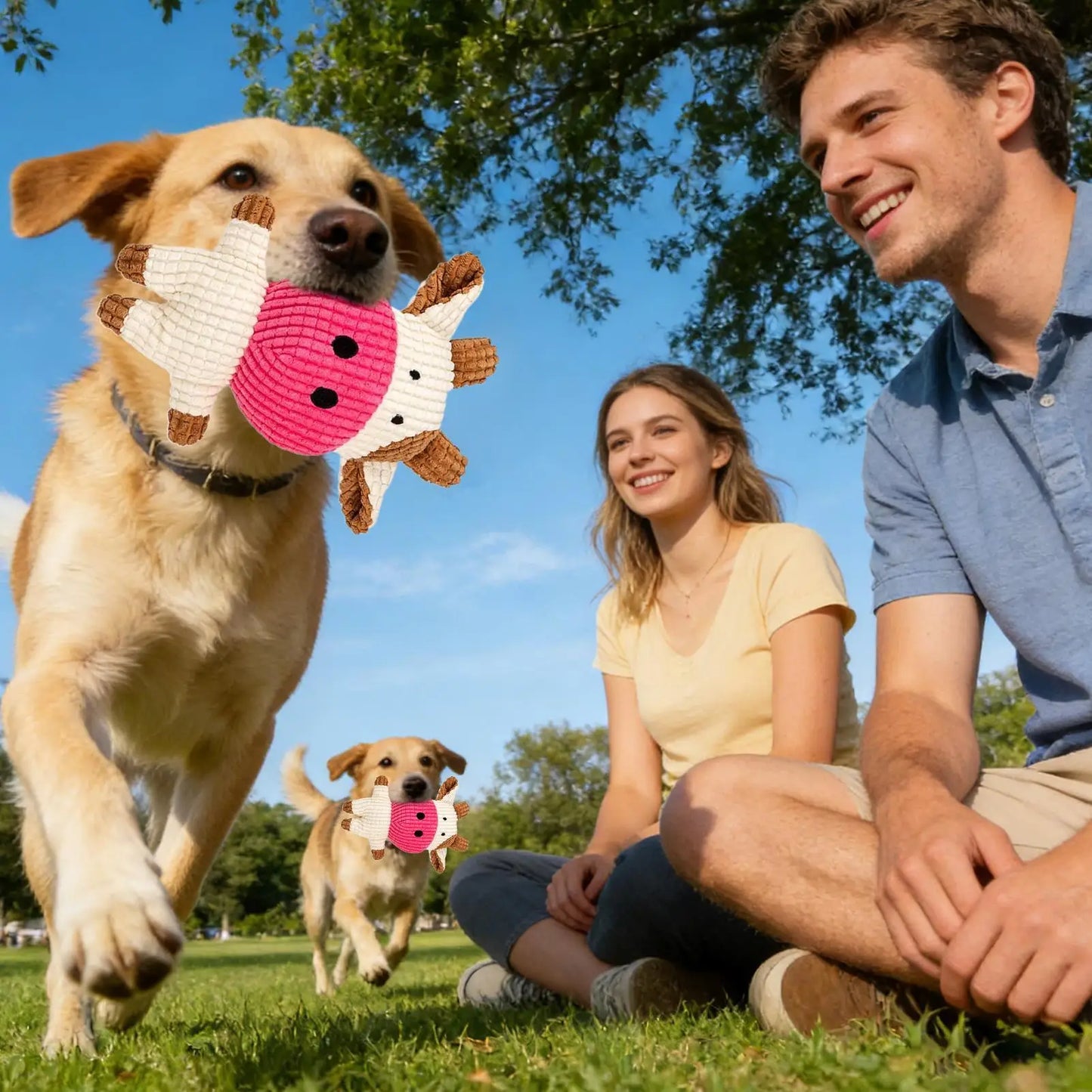 Squeaky Plush Dog Toy – Interactive Puppy Chew Doll