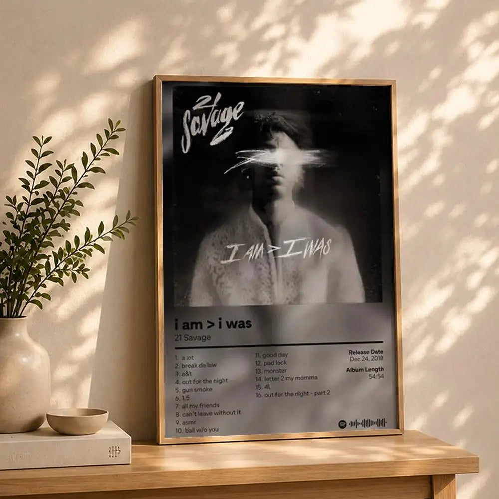 21 Savage HD Rapper Poster | Self-Adhesive Waterproof Wall Art Rapper Wall Poster Peaceful Pleasures Health and Wellness