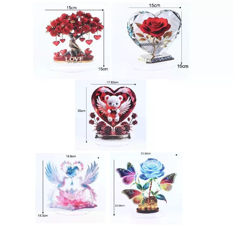 Acrylic Heart Shaped Sculpture Ornament | Desktop Decor