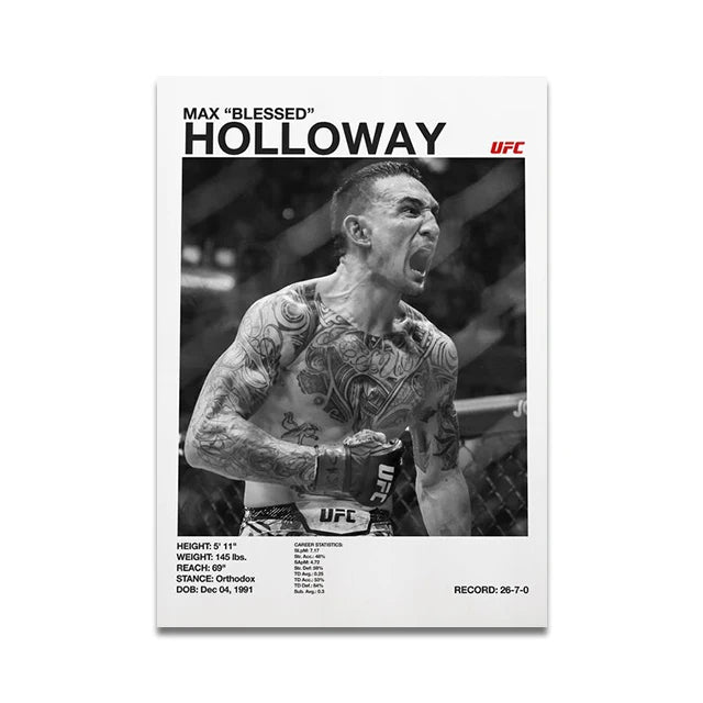 Boxing Fighting Star Canvas Wall Art Print Poster MMA Decorative Painting Home Decor Boxing Lover Gift Unframed Peaceful Pleasures Health and Wellness SW9930 20x30cm