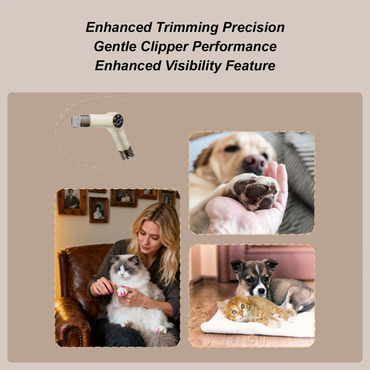 2-in-1 Quiet Dog & Cat Hair Clipper with LED Light | Paw Trimmer Pet Hair Clipper Peaceful Pleasures Health and Wellness