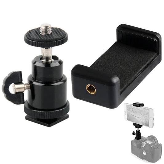 Universal Hot Shoe Phone Clip Holder – 1/4" Screw DSLR Mount Camera Phone Mount Oasis Select Default Title