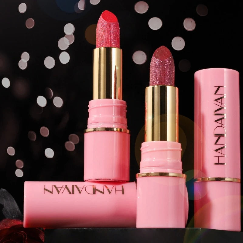 Handaiyan Glitter Lipstick | Metallic Diamond Pearlescent Lip Gloss