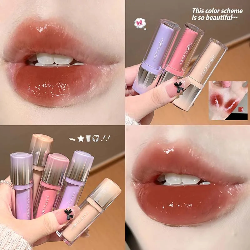 Cappuvini Strawberry Lip Gloss | Glass Mirror Shine Lip Tint