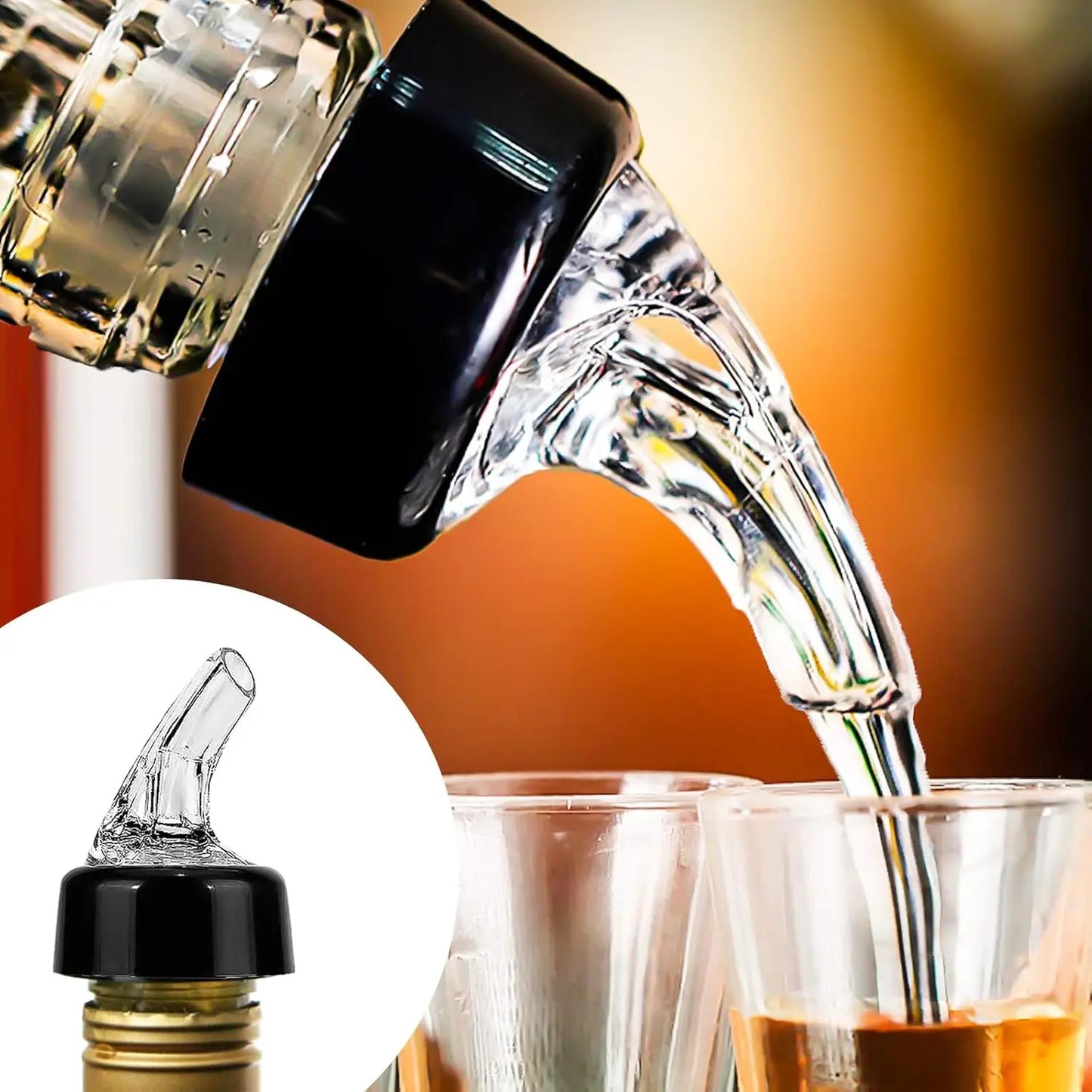 4 Different Measured Bottle Pourer Spouts Liquor Pourers Quick Shot Spirit Driinks Wine Cocktail Whiskey Dispenser Bartender Peaceful Pleasures Health and Wellness