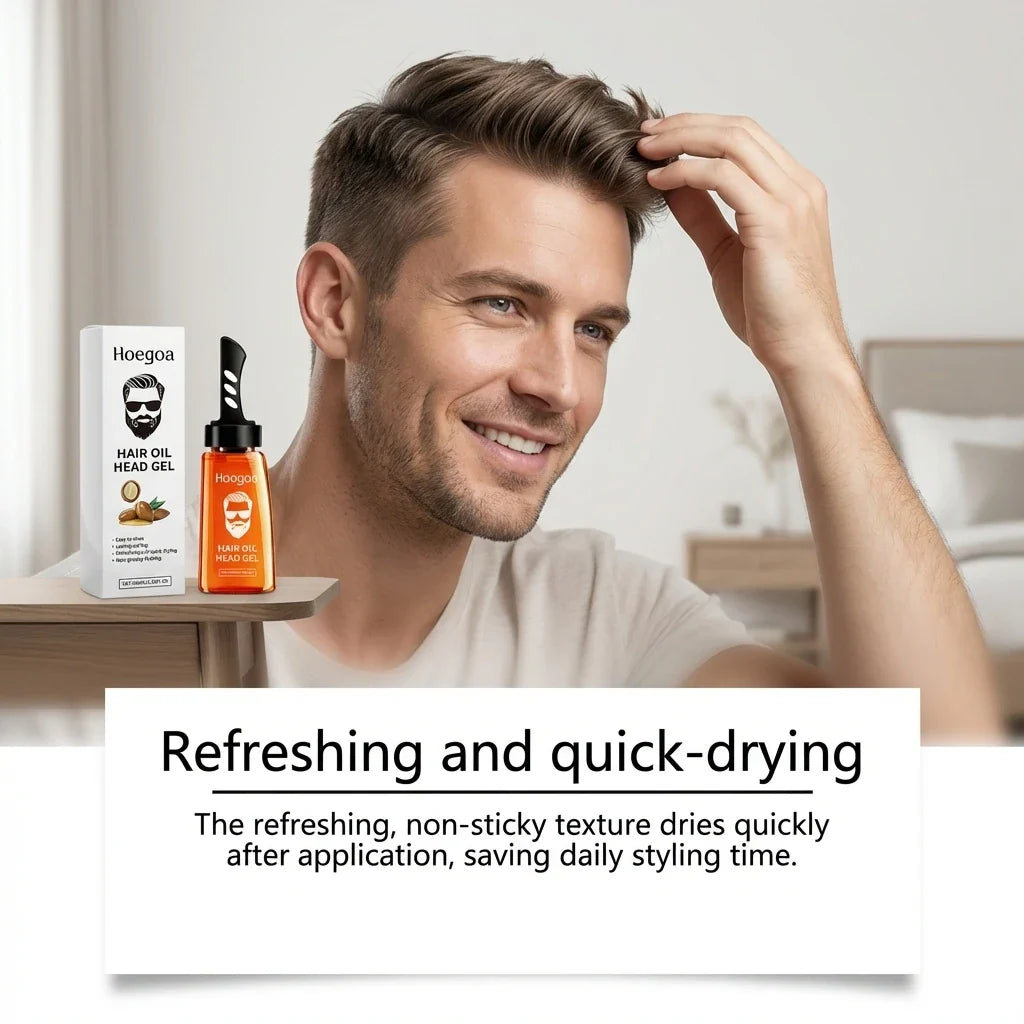 HOEGOA Men's Hair Styling Gel & Comb – Strong Hold, 100ml