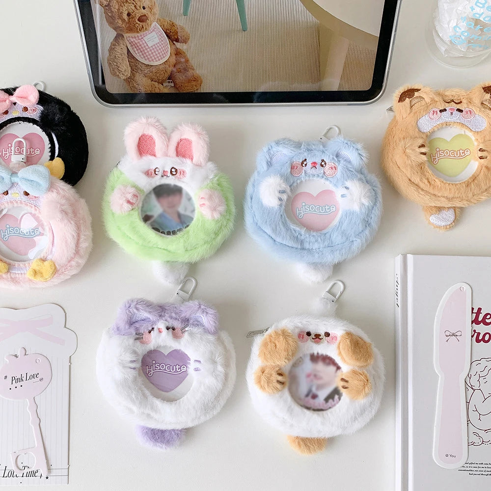 Dopamine Plush Badge Bag Mini Wallet Protective Cover Decorative